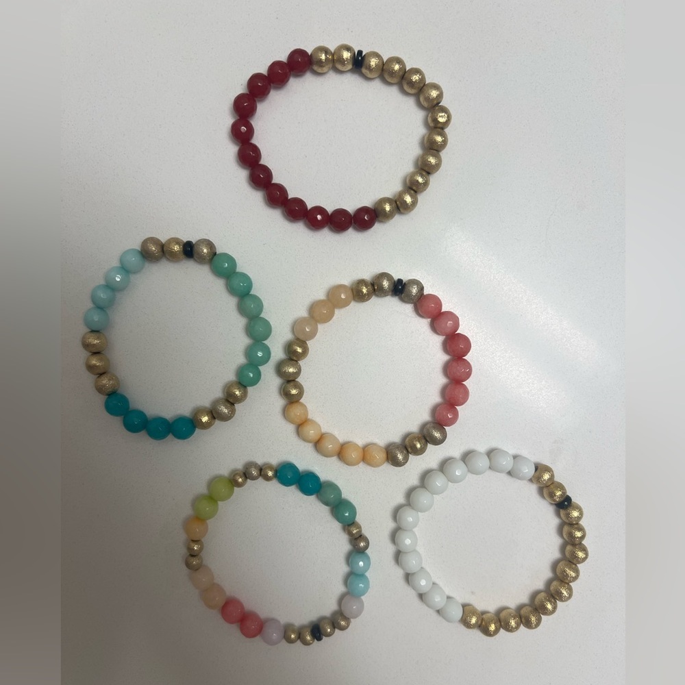 Allie + Bess 8mm Lila Bracelets